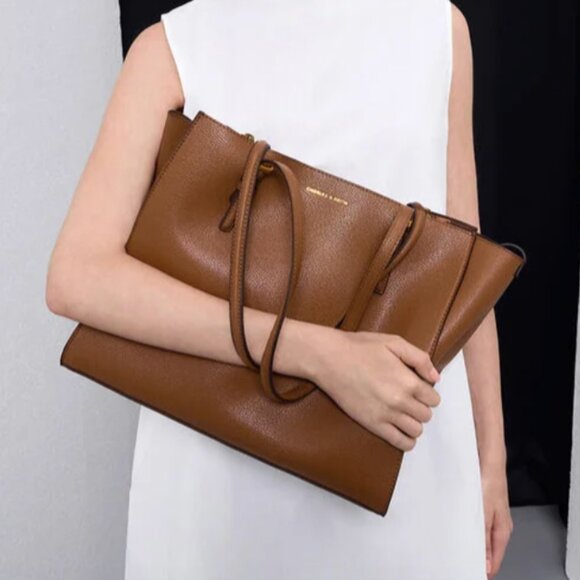 Charles & Keith Sansa Tote Bag - Chocolate - Picture 6 of 15